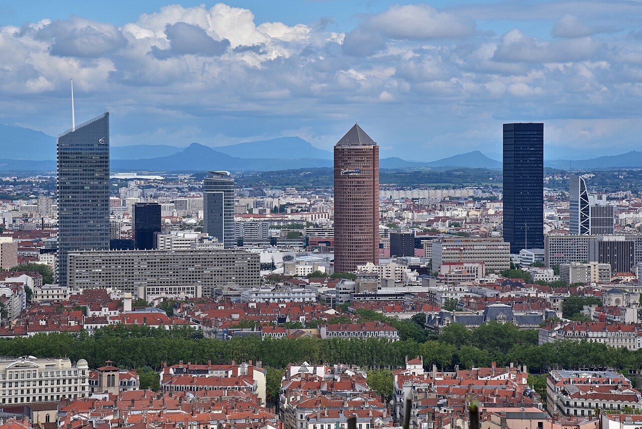 La skyline de Lyon et le quartier de la Part-Dieu